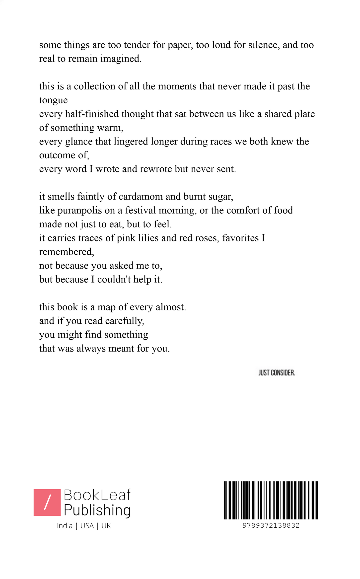 unsent. unsaid. unwritten.