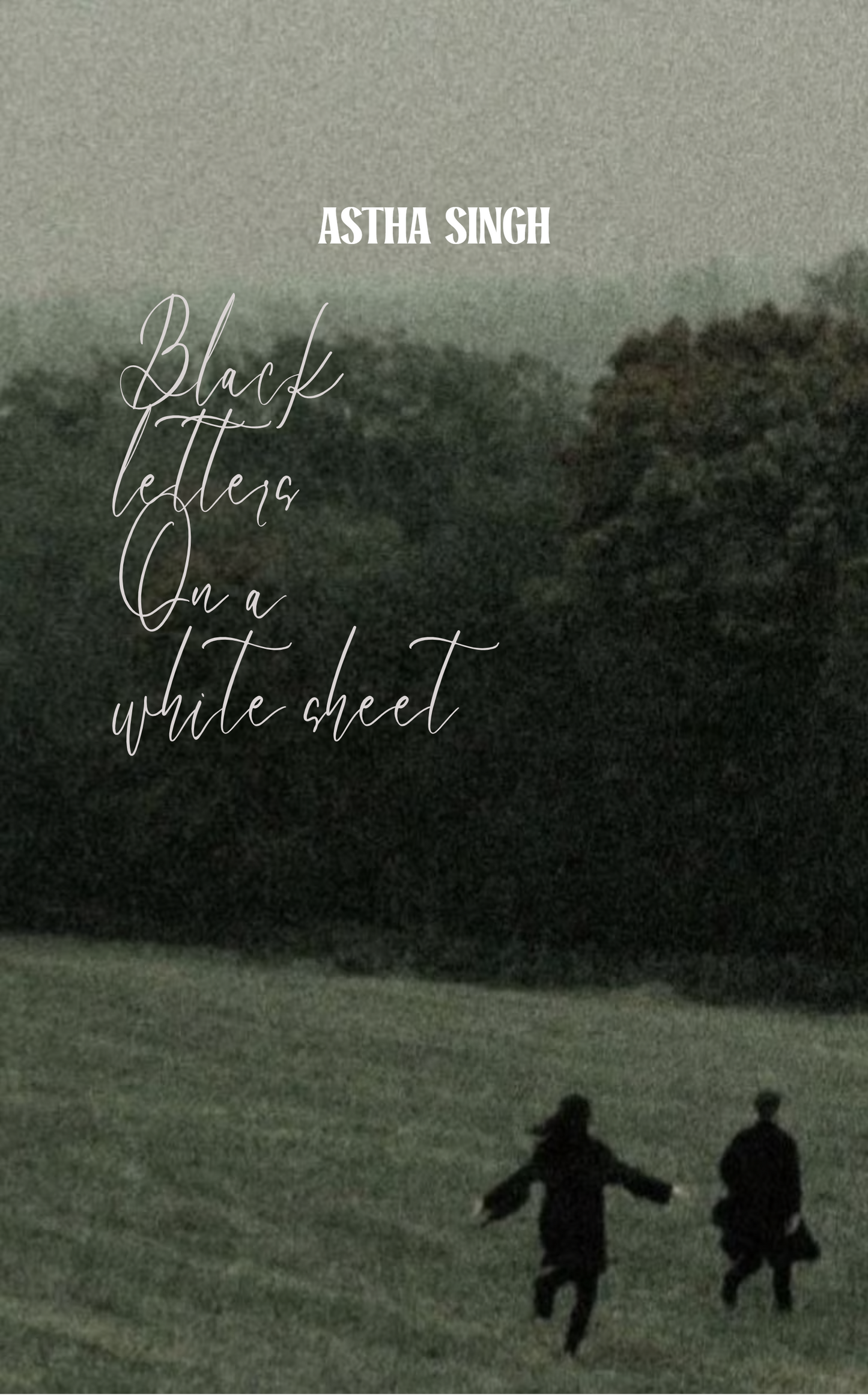 Black letters on a white sheet