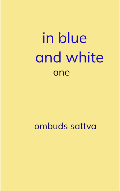 in blue and white